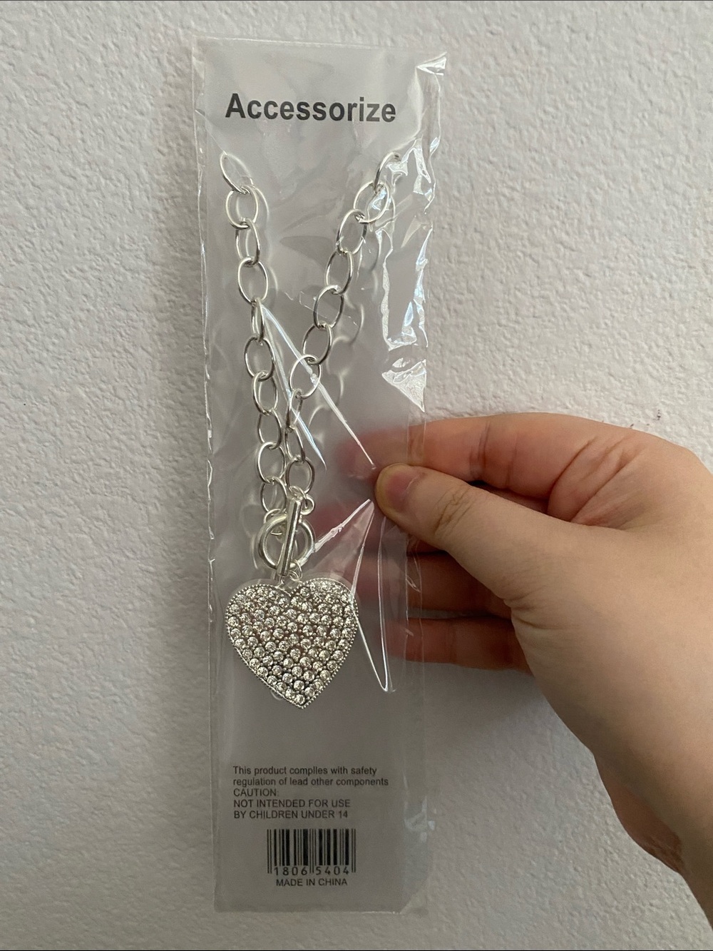 Accessorize Silver Crystal Heart Pendant Necklace